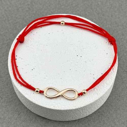 Браслет з червоною ниткою і підвісом Нескінченність. Артикул: 011018