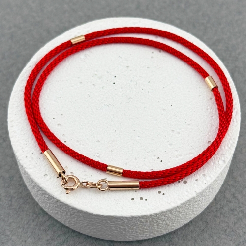 Подвійний шовковий браслет із золотим замком. Артикул: 010915