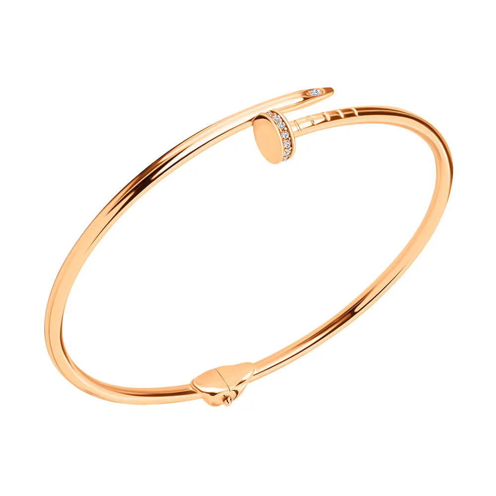 Золотой браслет Гвоздь с фианитами. Артикул: 006371