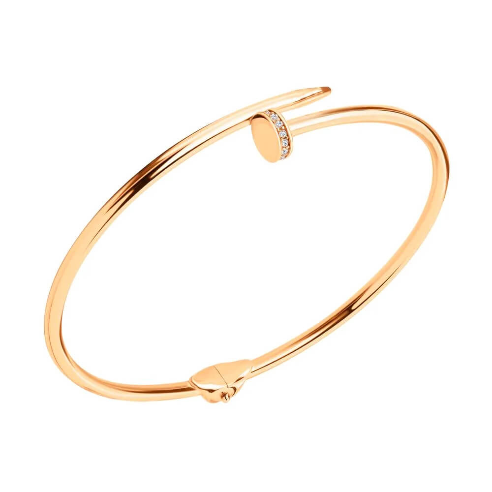 Золотой браслет Гвоздь с фианитами. Артикул: 006663