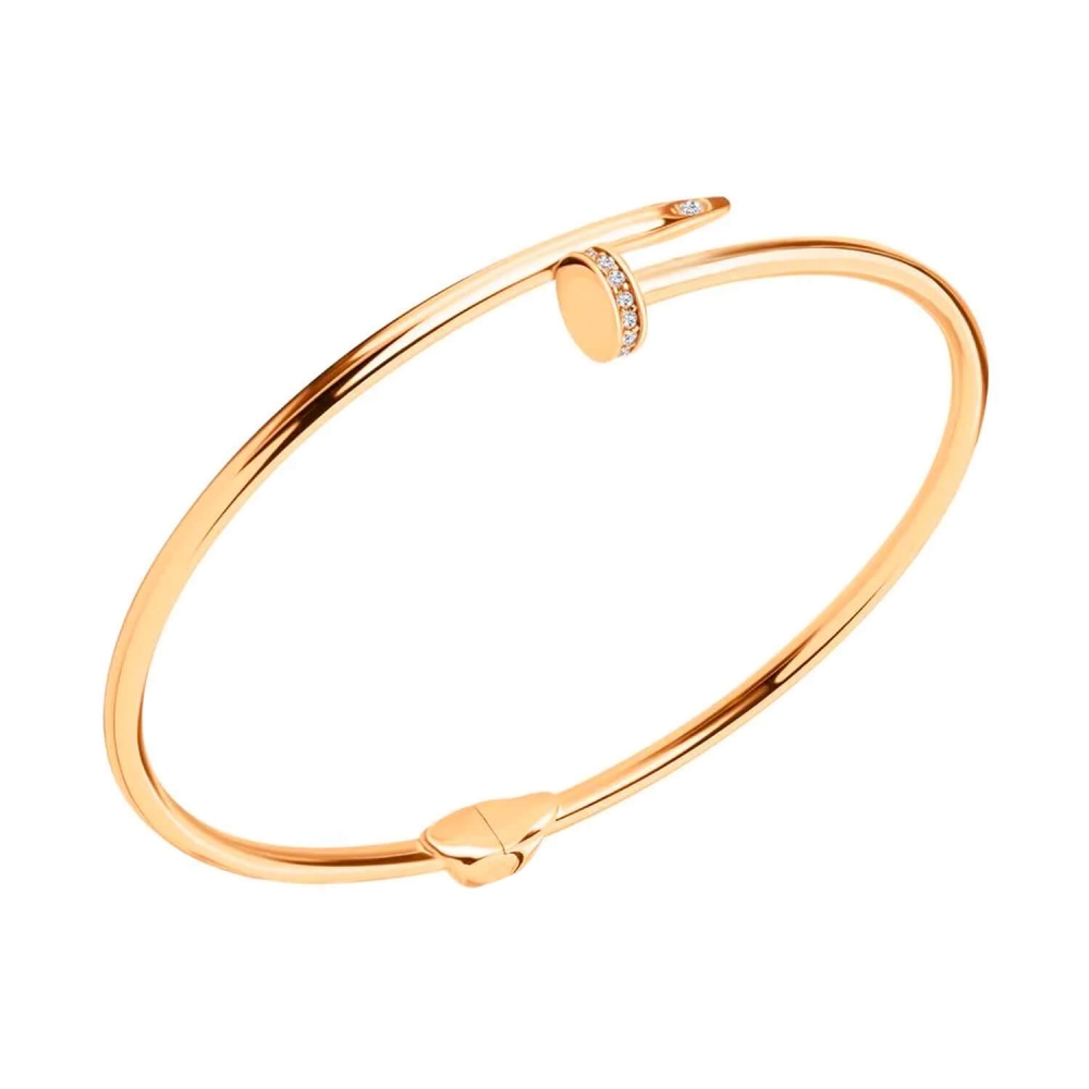 Золотой браслет Гвоздь с фианитами. Артикул: 6983