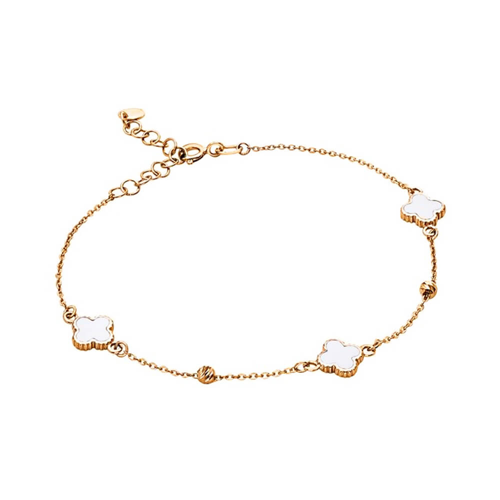 Золотий браслет Конюшина з емаллю. Артикул: 006531