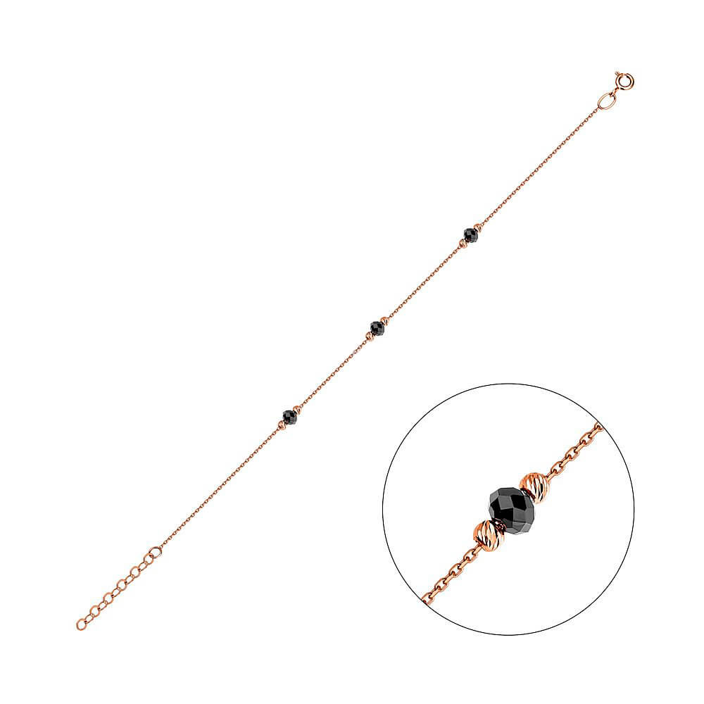 Золотой браслет с ониксом. Артикул: 003353