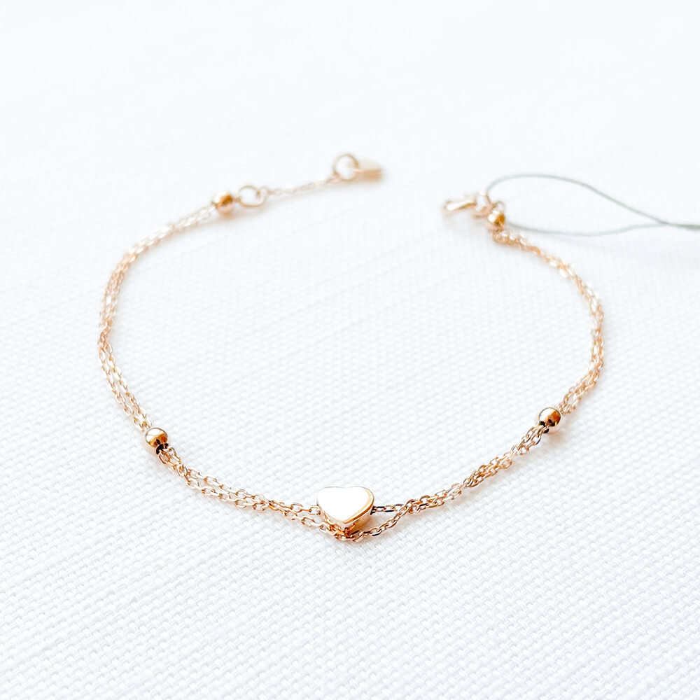 Золотий браслет Серце з підвісками. Артикул: 005920