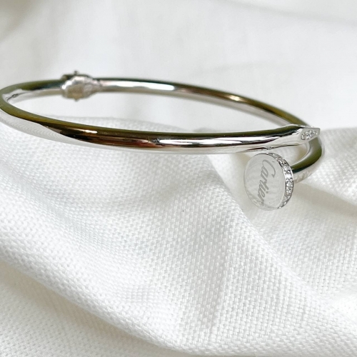 Золотой браслет Гвоздь с фианитами