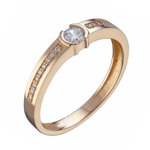Золотое кольцо с фианитами. Артикул: 000931