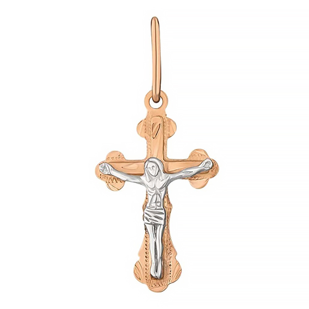 Золотой крестик с распятием. Артикул: 001048