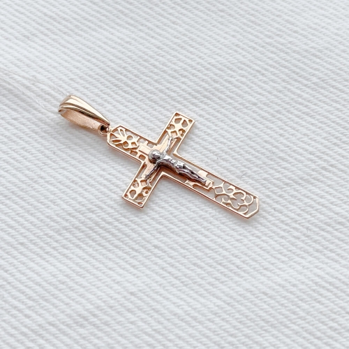 Золотой крестик с распятием. Артикул: 001077