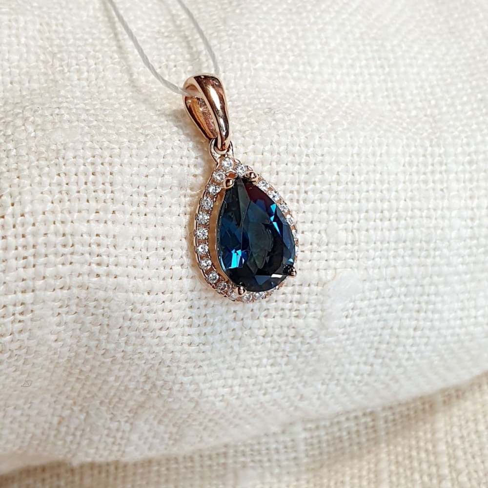 Золотой подвес со вставкой топаза. Артикул: 001894