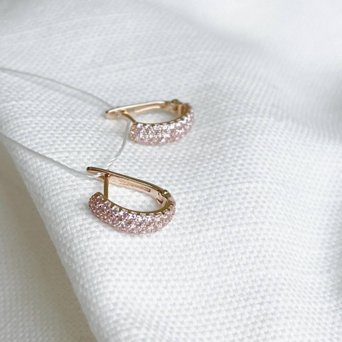 Золоті сережки з фіанітами. Артикул: 002891