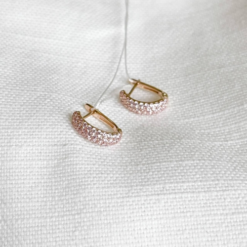 Золоті сережки з фіанітами. Артикул: 002891