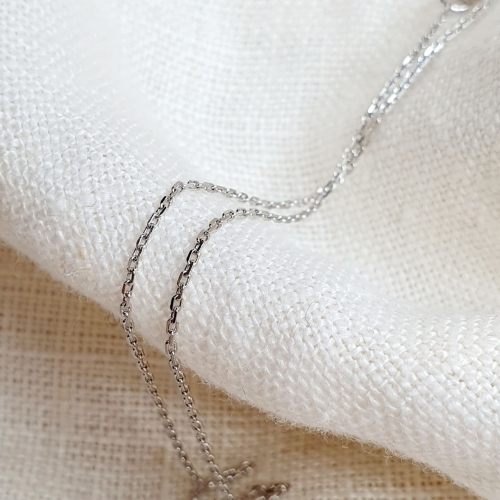 Цепь якорного плетения из белого золота