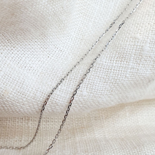 Цепь якорного плетения из белого золота