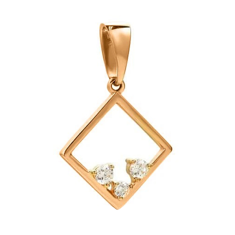 Золотая подвеска с фианитом. Артикул: 003224