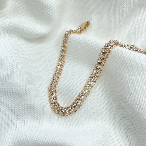 Золотой браслет с алмазными вставками. Артикул: 003275