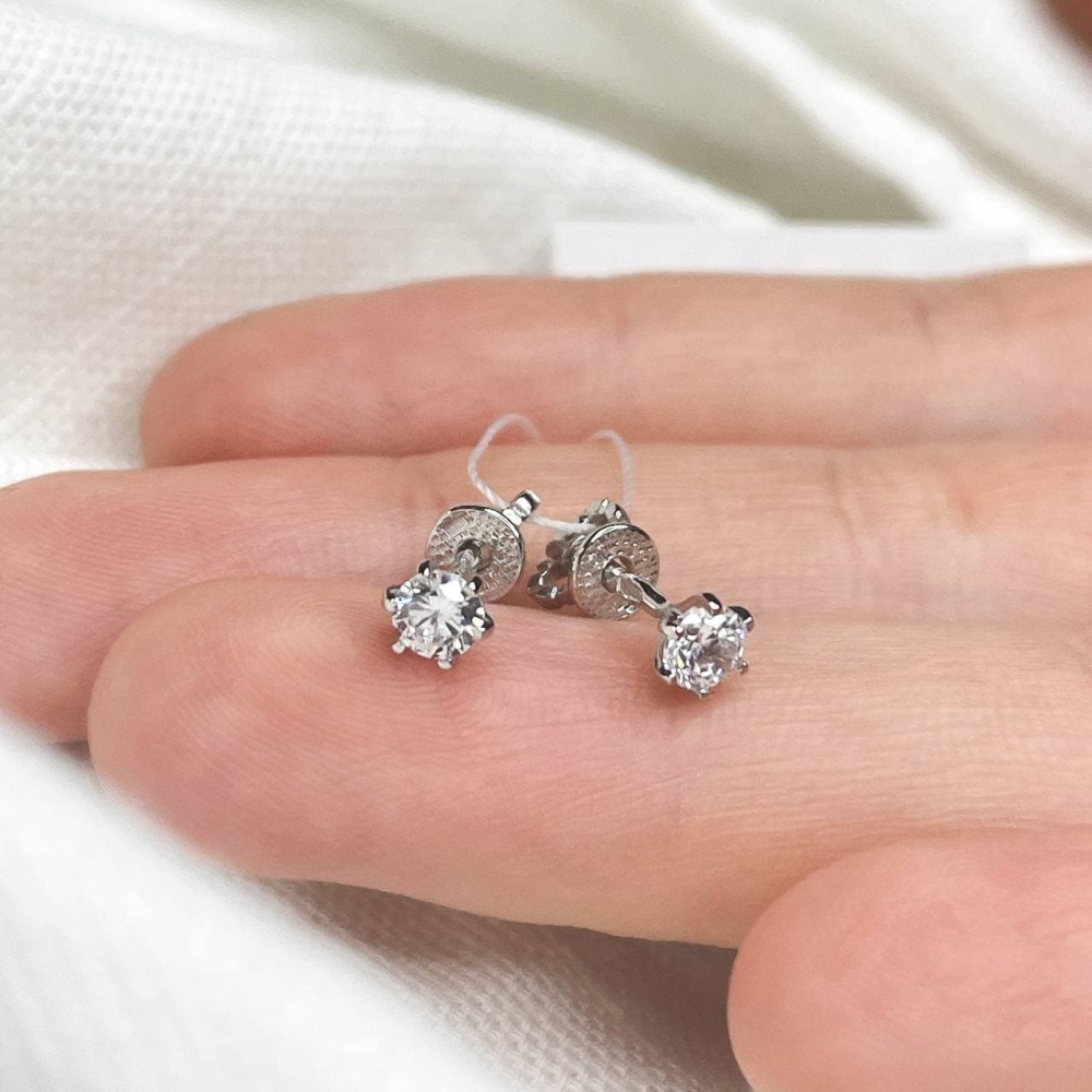 Золотые серёжки с фианитом. Артикул: 003208