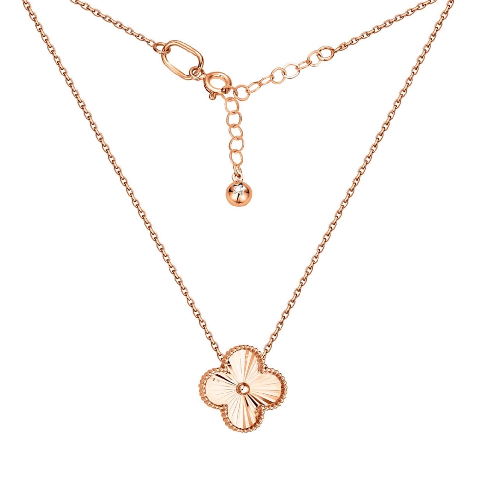 Золоте кольє Конюшина з алмазною гранню. Артикул: 008374