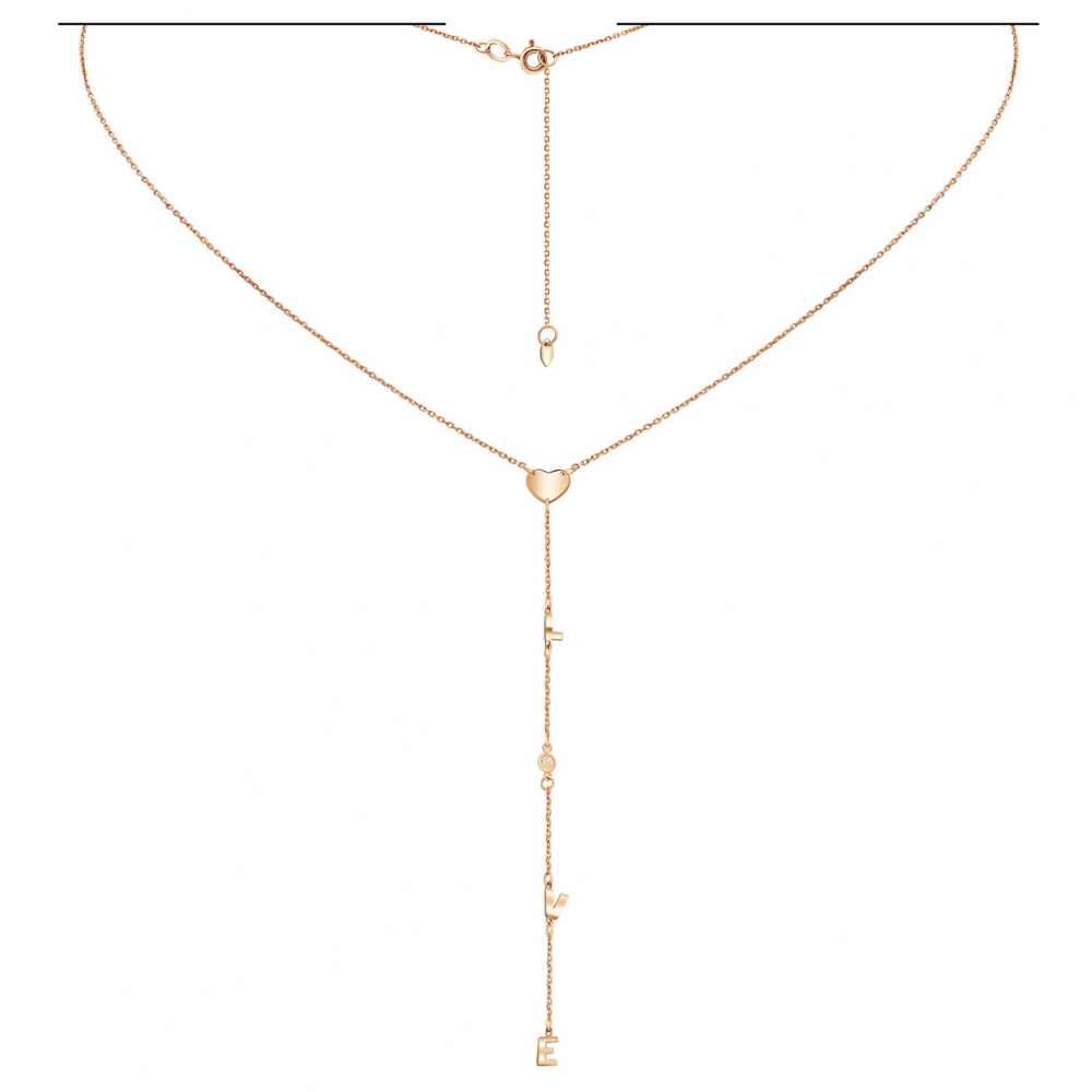 Золоте кольє "Love". Артикул: 010884