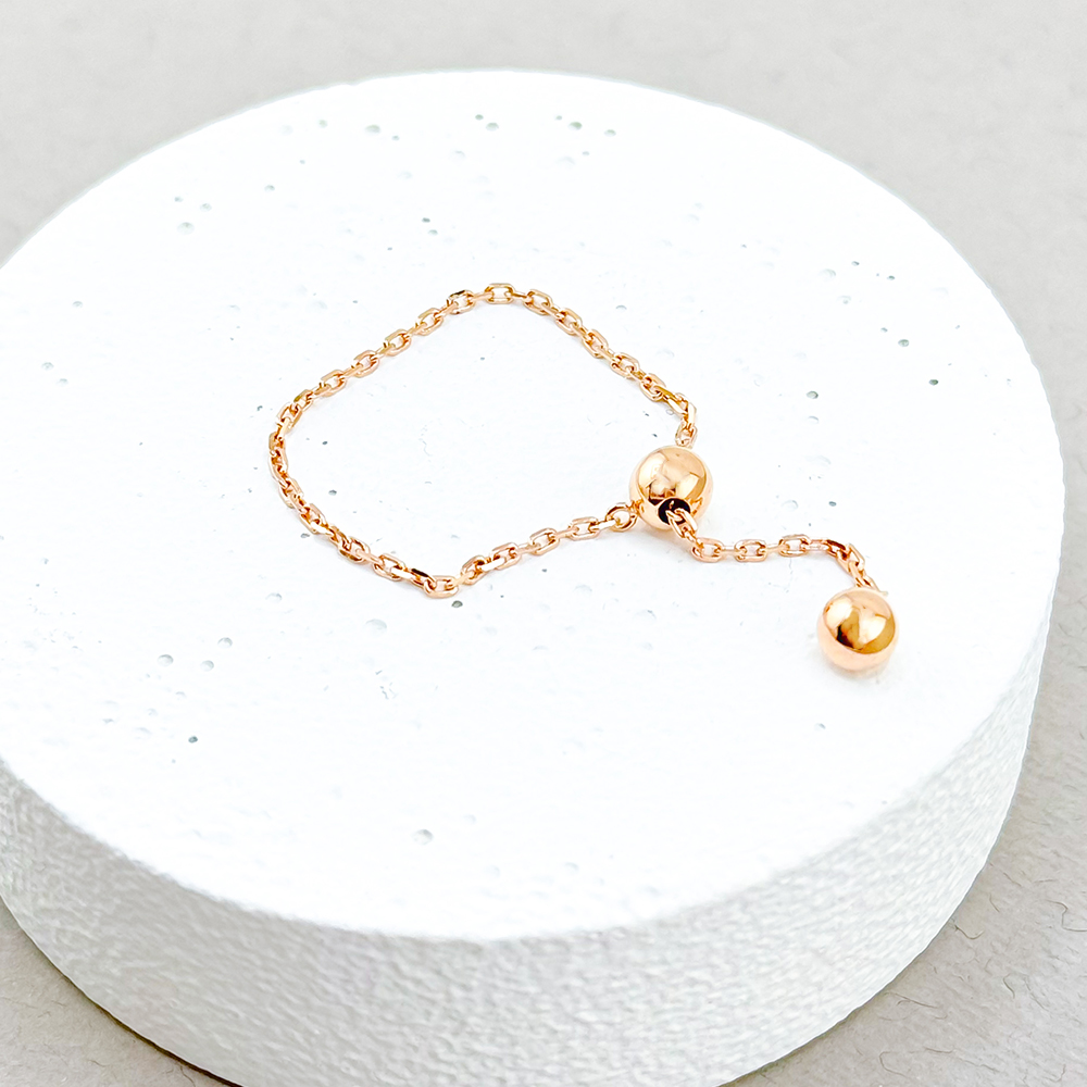 Золотое кольцо-цепочка с шариками. Артикул: 7046