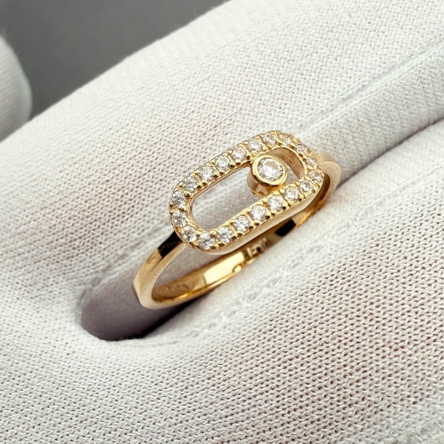 Золотое кольцо с фианитами. Артикул: 009963