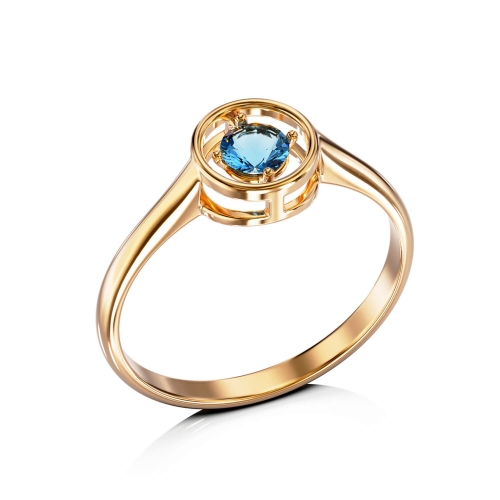 Золота каблучка з топазом. Артикул: 009833