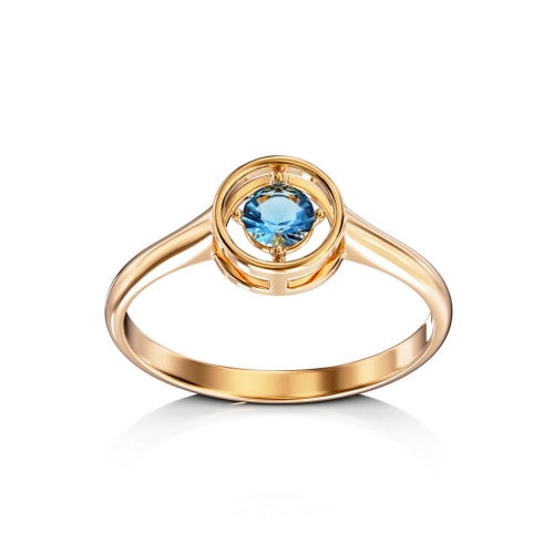 Золота каблучка з топазом. Артикул: 009833