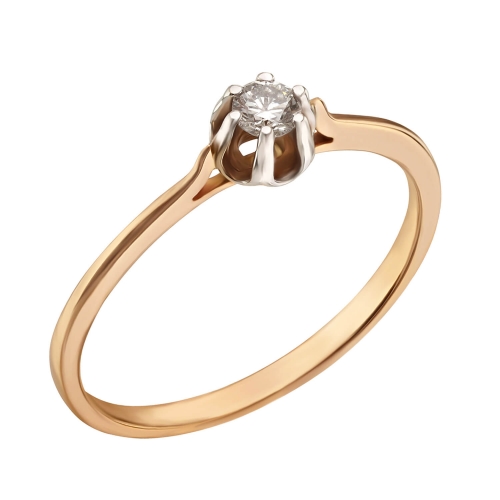 Золота каблучка зі вставкою фіаніту. Артикул: 000807