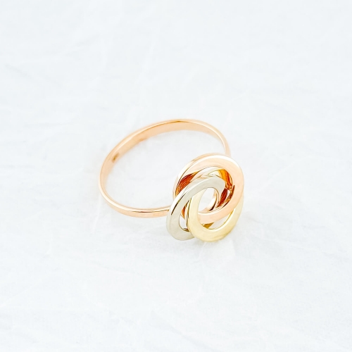 Золотое кольцо "Три цвета". Артикул: 008406