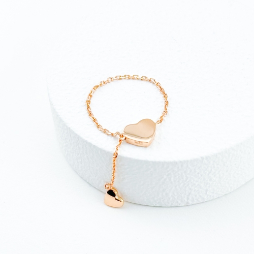 Золота каблучка-ланцюжок з Серцем. Артикул: 6989