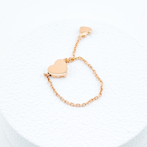 Золота каблучка-ланцюжок з Серцем. Артикул: 6989