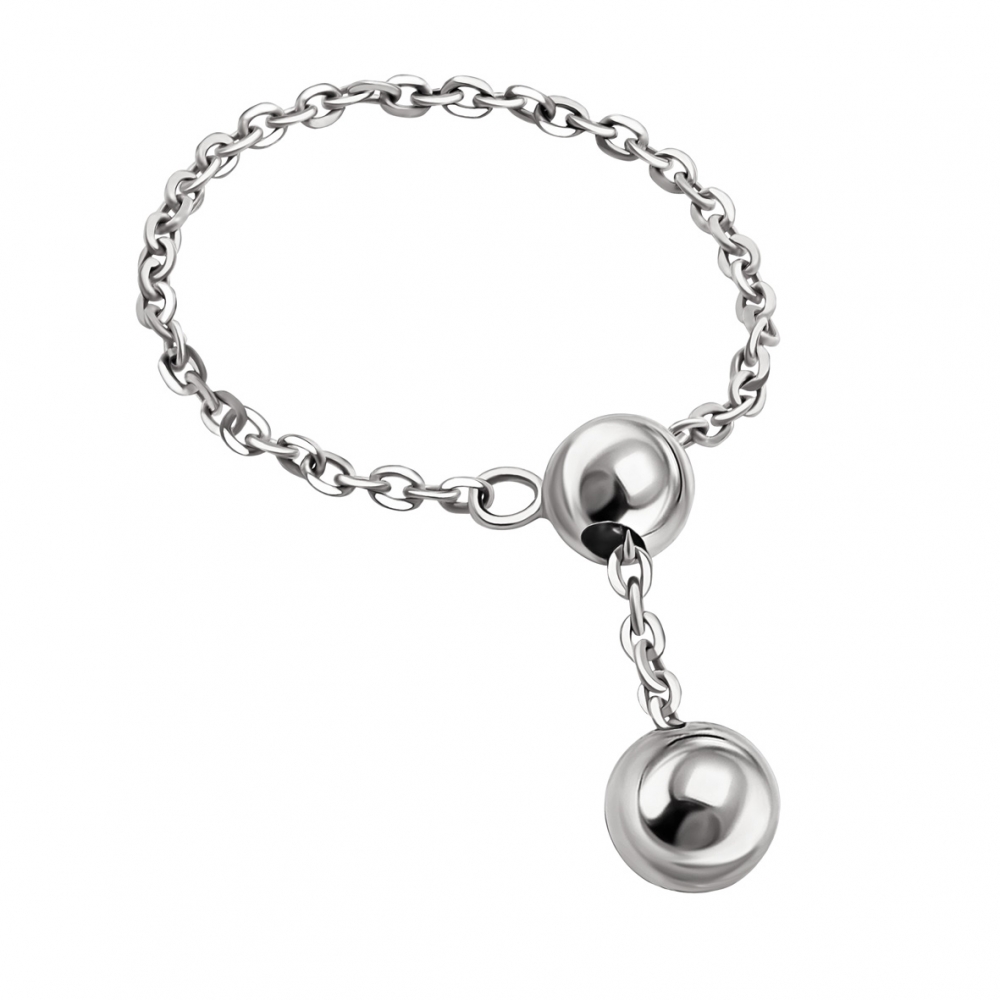 Золота каблучка-ланцюжок з кульками. Артикул: 010880