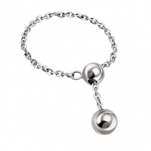 Золота каблучка-ланцюжок з кульками. Артикул: 010880