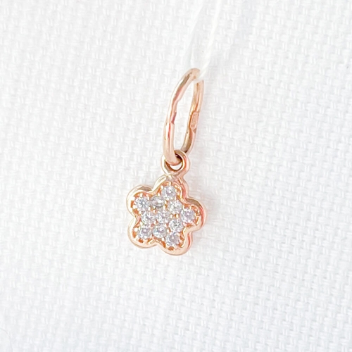 Золотий підвіс Квітка зі вставкою фіанітів. Артикул: 001881