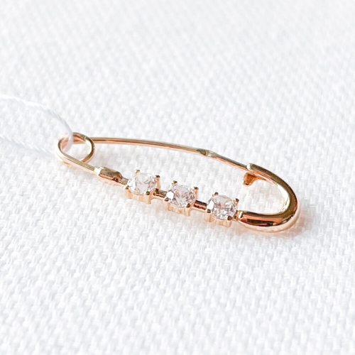 Золота шпилька з фіанітами. Артикул: 003829