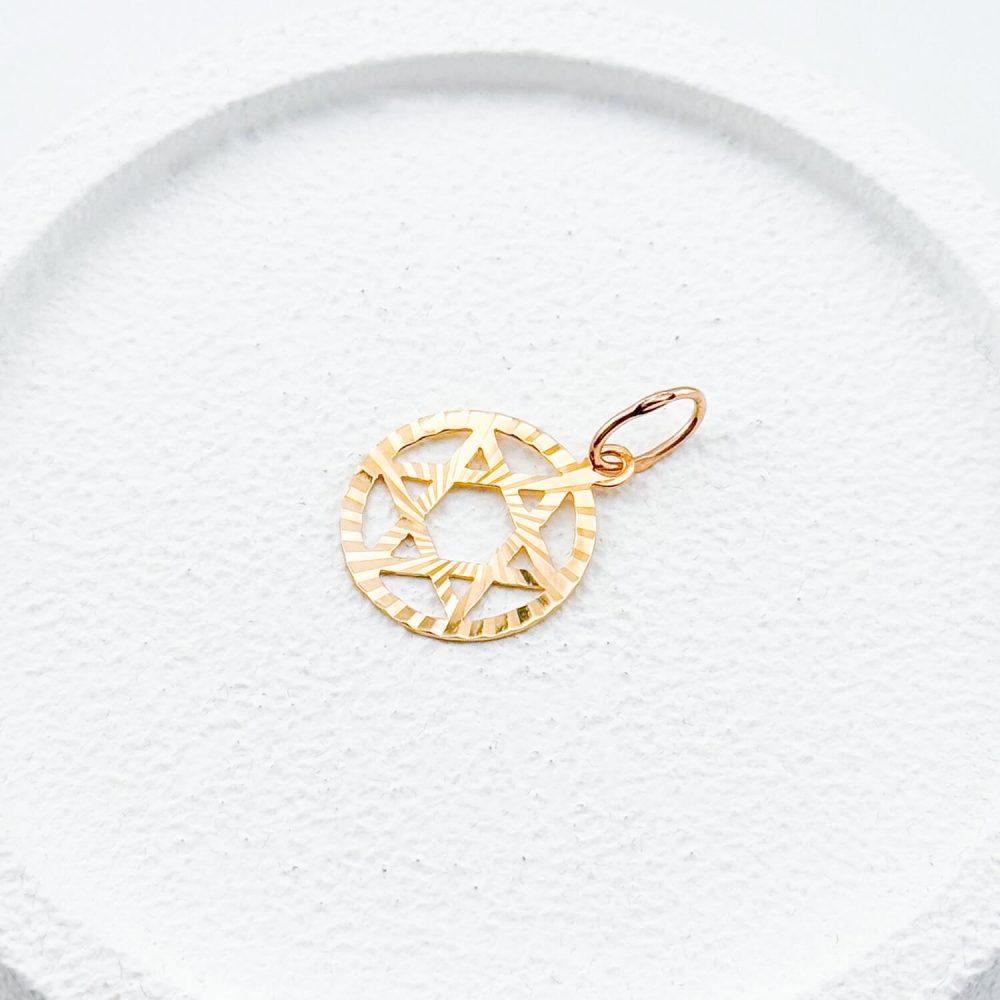 Золота підвіска Зірка Давида. Артикул: 008458