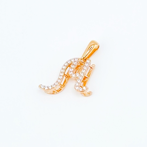 Золотий підвіс Літера "М" з фіанітами. Артикул: 006392