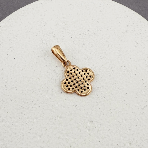 Золотий підвіс Конюшина з фіанітами. Артикул: 010237