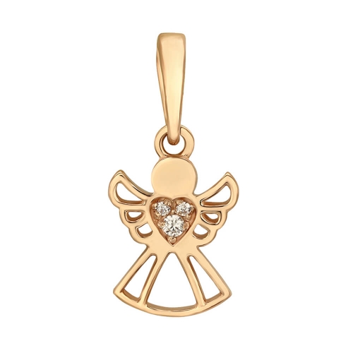 Золотий підвіс Янгол з фіанітами. Артикул: 003181