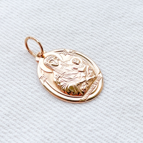 Золота ладанка Богородиця Млекопитачка. Артикул: 001140