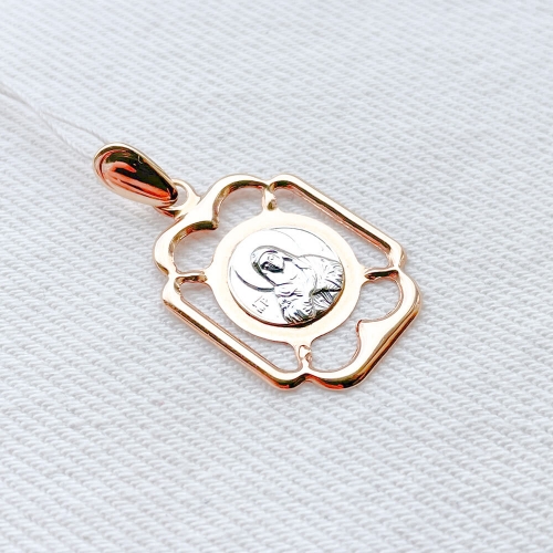 Золотая ладанка Богородица Умиление. Артикул: 001143