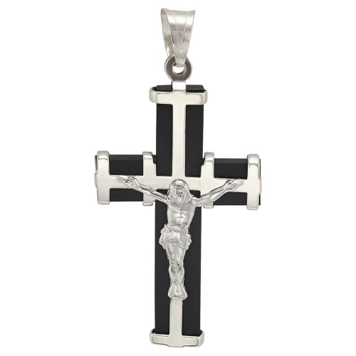 Срібний хрест з каучуком. Артикул: 0011