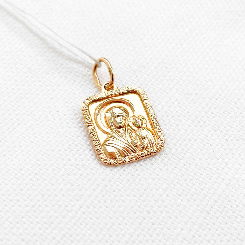 Золота ладанка Богородиця Казанська. Артикул: 003674