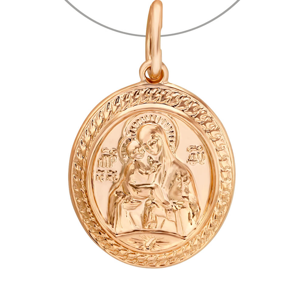 Золота ладанка Богородиця Почаївська. Артикул: 006139