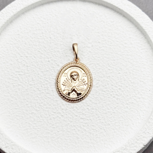 Золотая ладанка Богородица Семистрельная. Артикул: 008751