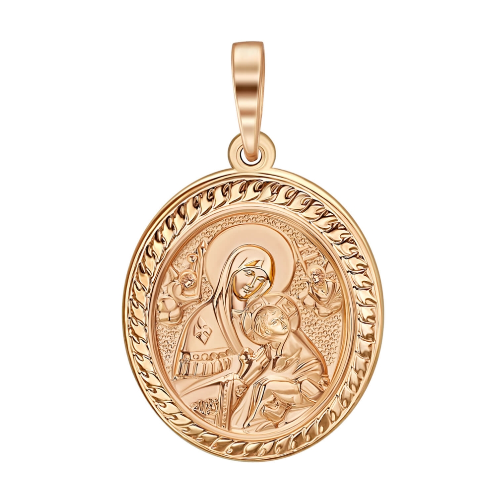 Золота ладанка Богородиця Страстна. Артикул: 009693
