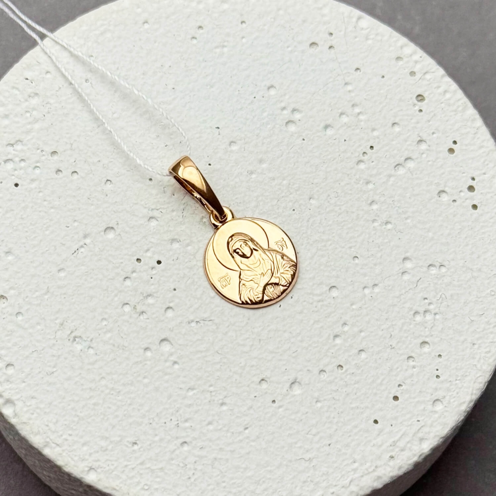 Золота ладанка Богородиця Розчулення. Артикул: 009535