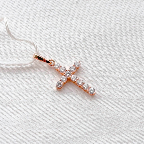 Золотий хрест з фіанітом. Артикул: 002718