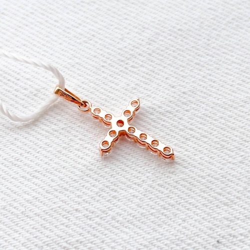 Золотий хрест з фіанітом. Артикул: 002718