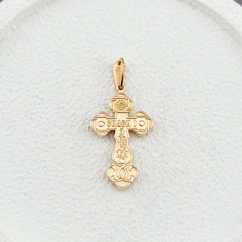 Золотий хрестик з емаллю. Артикул: 010182