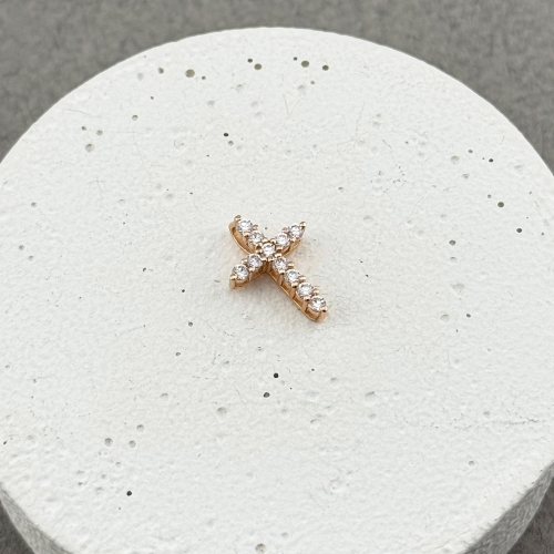 Золотий хрестик з фіанітами. Артикул: 011015